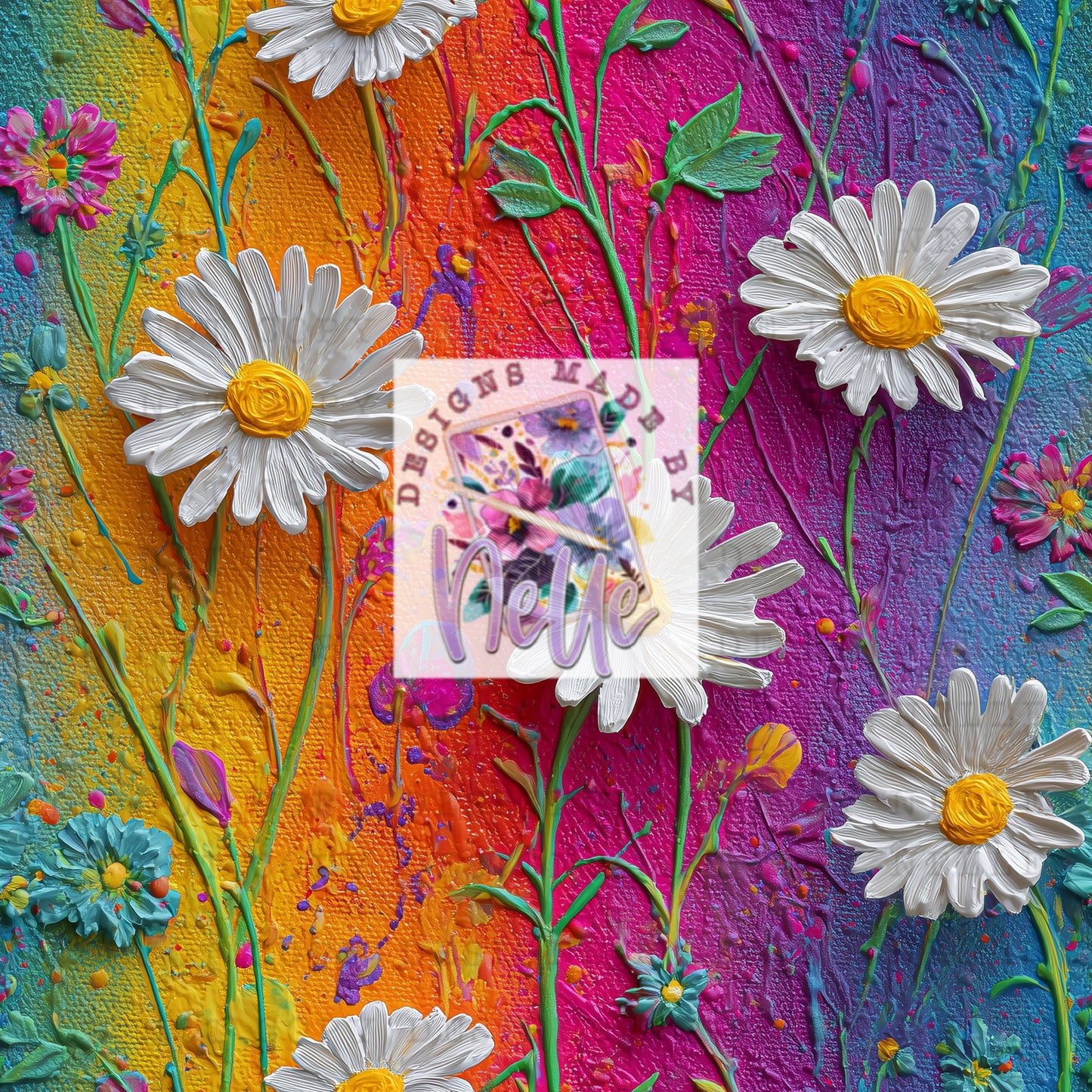 Rainbow Daisy Field