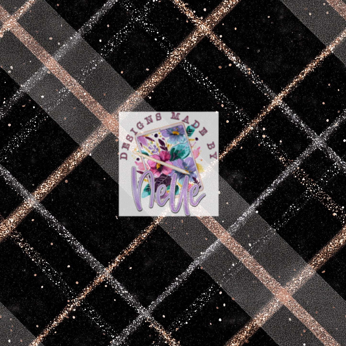 Black plaid with glitter