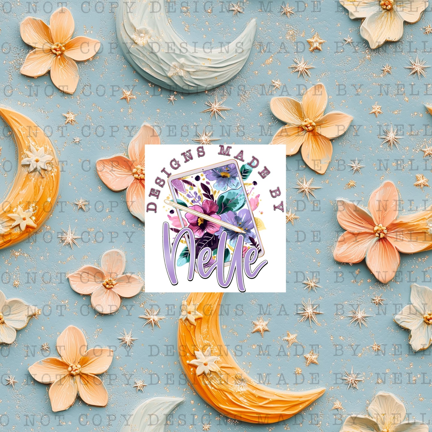 Yellow Moons with Peach Flowers