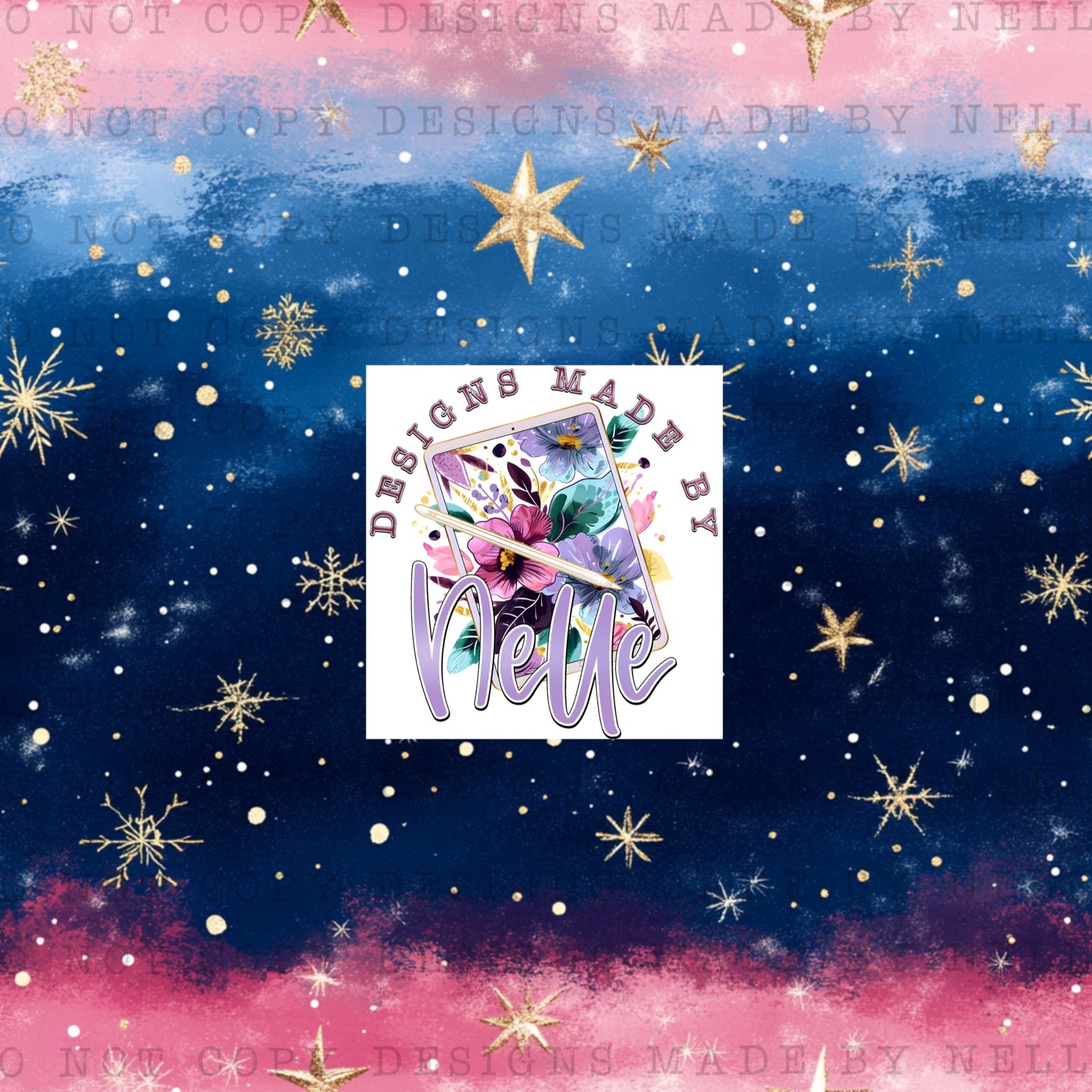 Pink and Blue Ombre Snowflakes 2