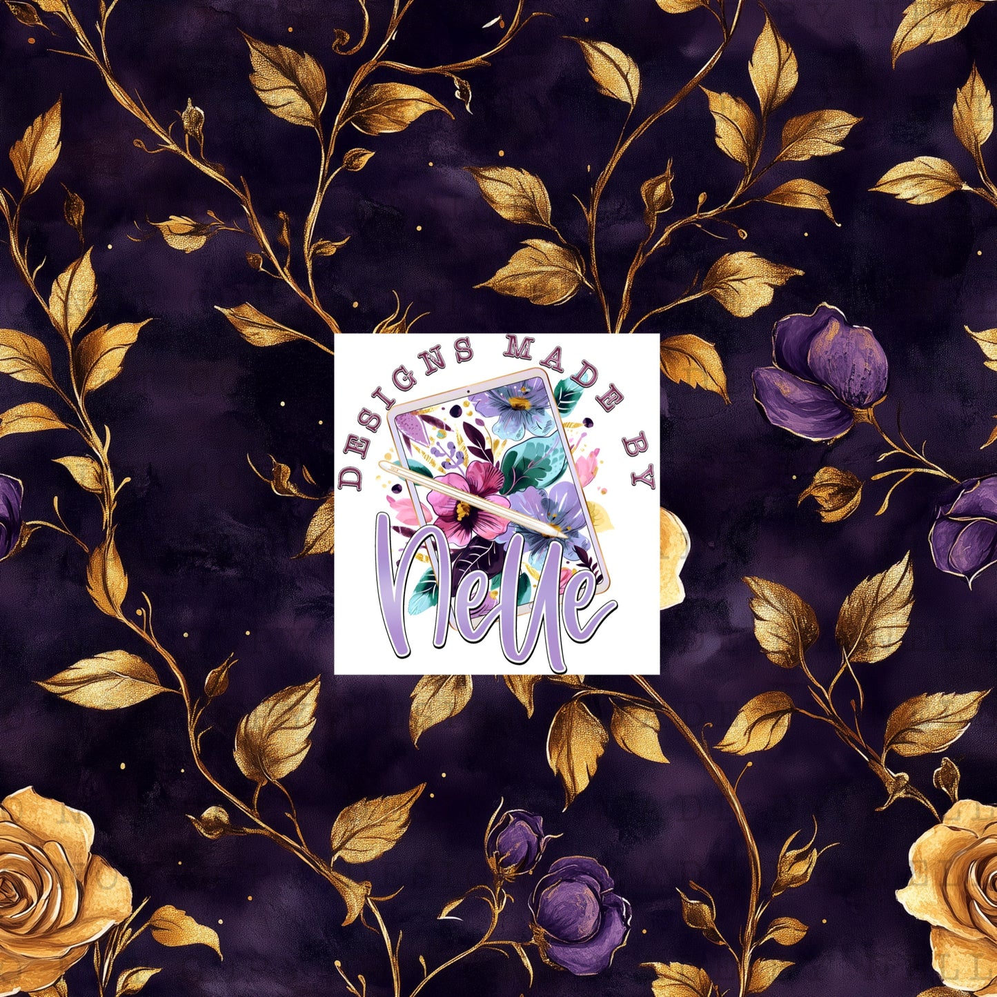 Purple and Gold Floral 2