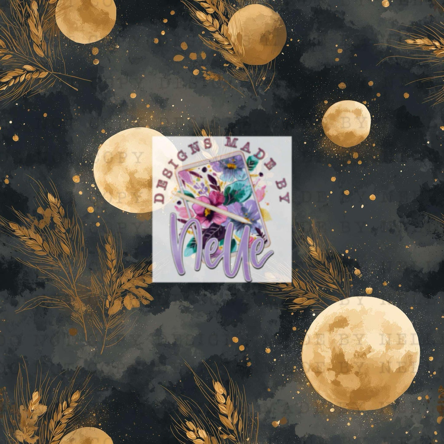 Watercolor Harvest Moon