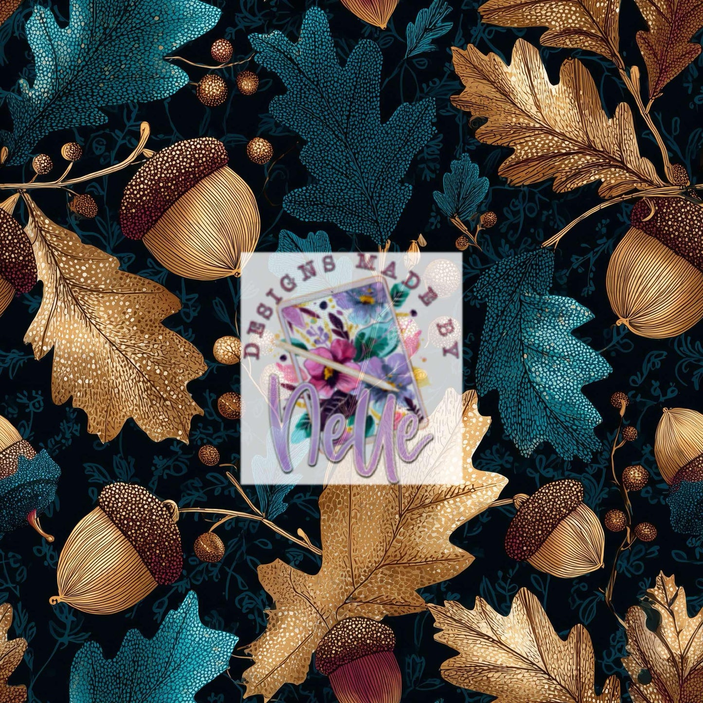 Fall Leaves ~ Teal