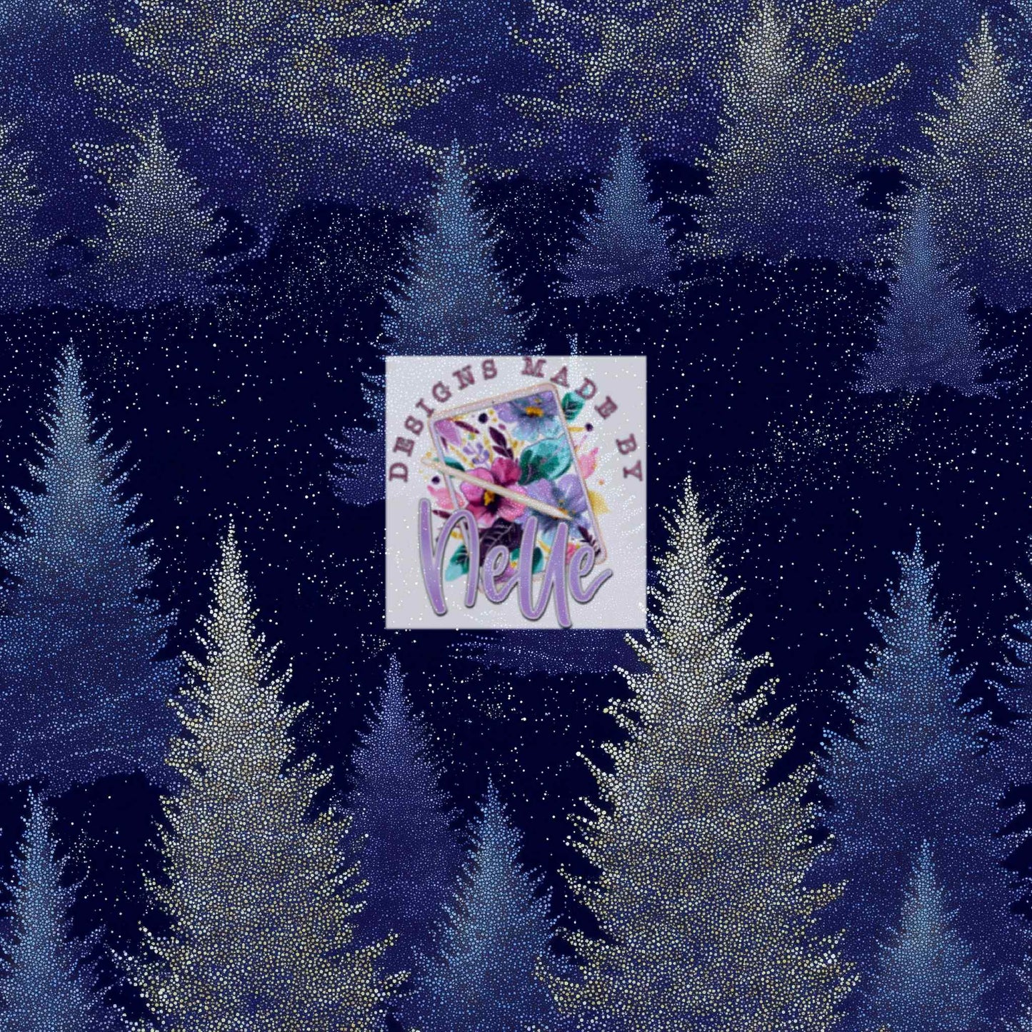Blue Background Glitter Trees (4)