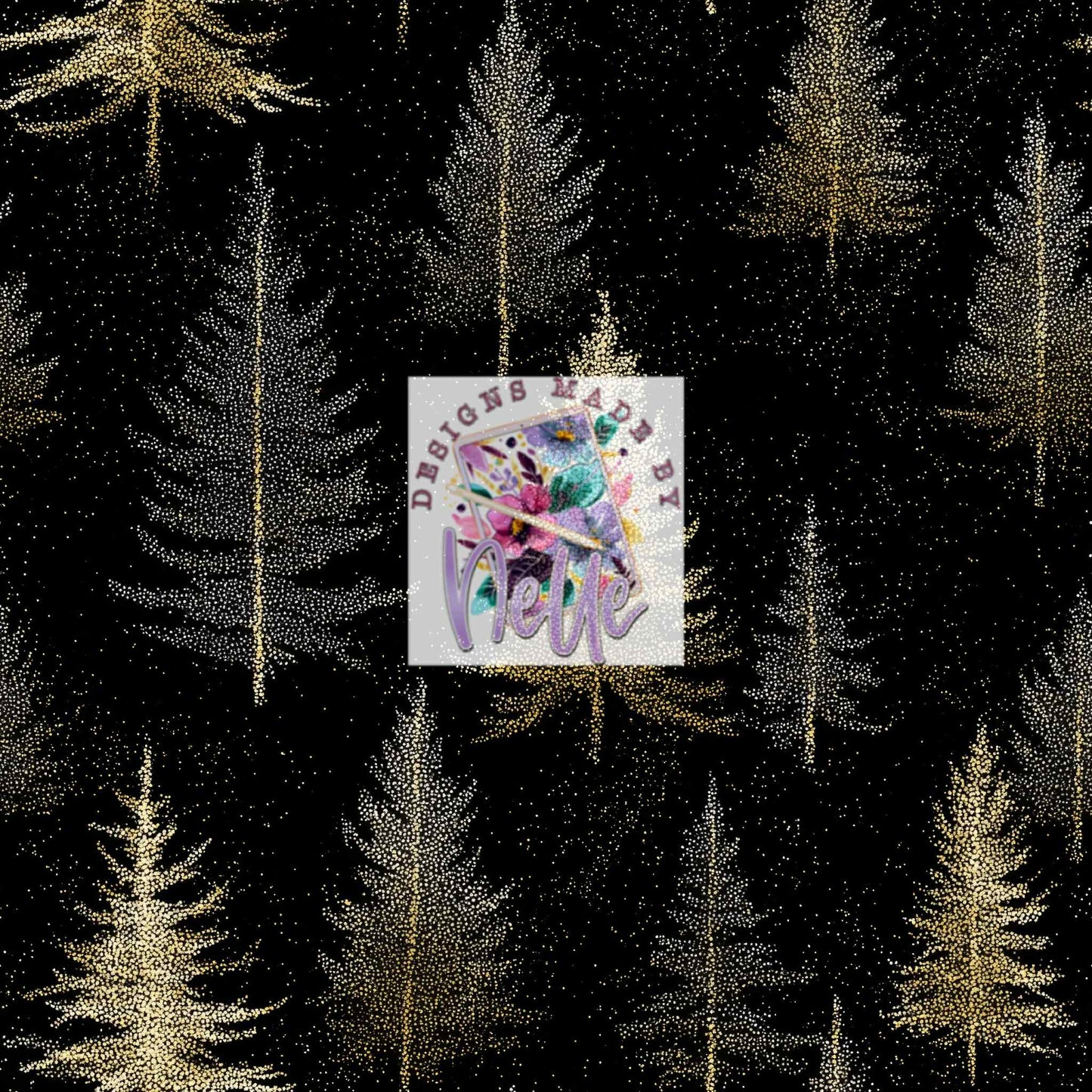 Glitter trees black background
