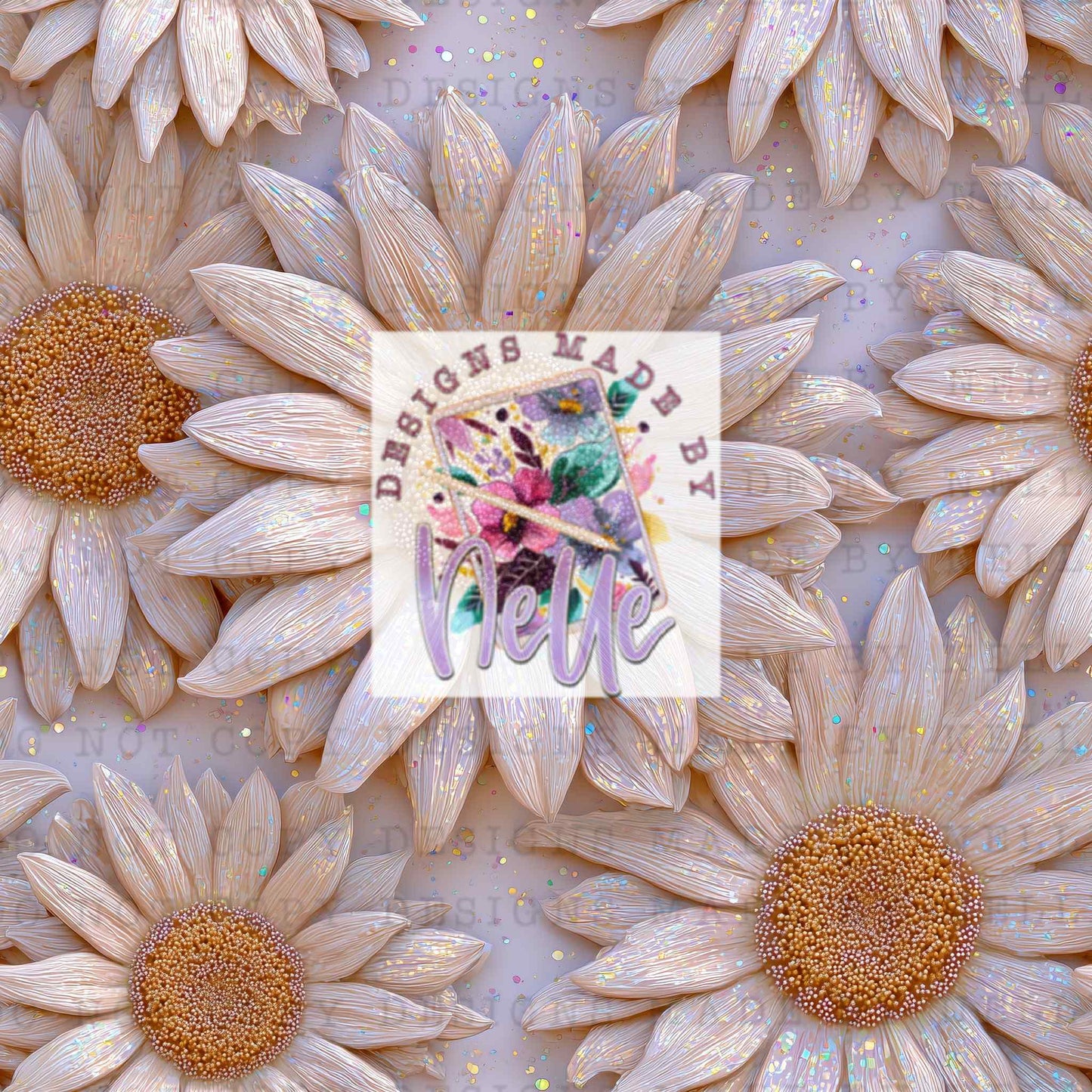 Glittery White Flowers