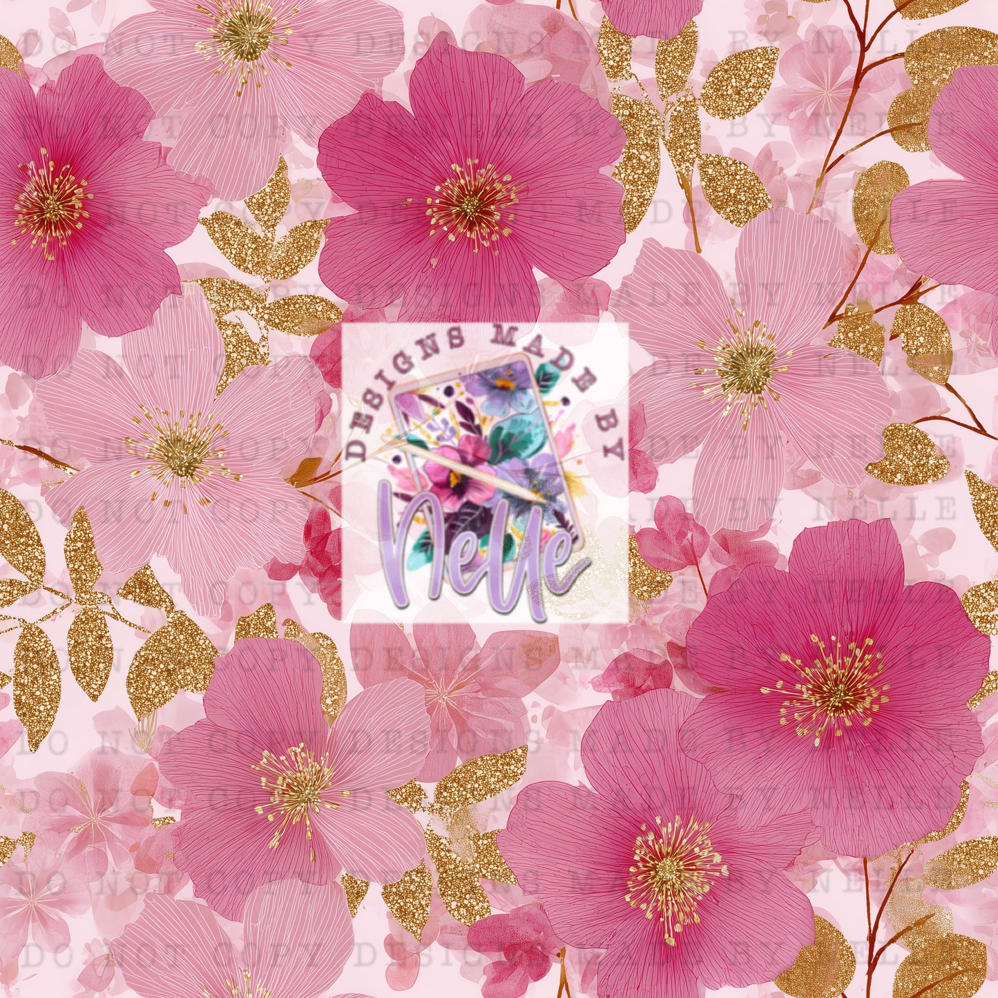 Blushing Glitter Florals