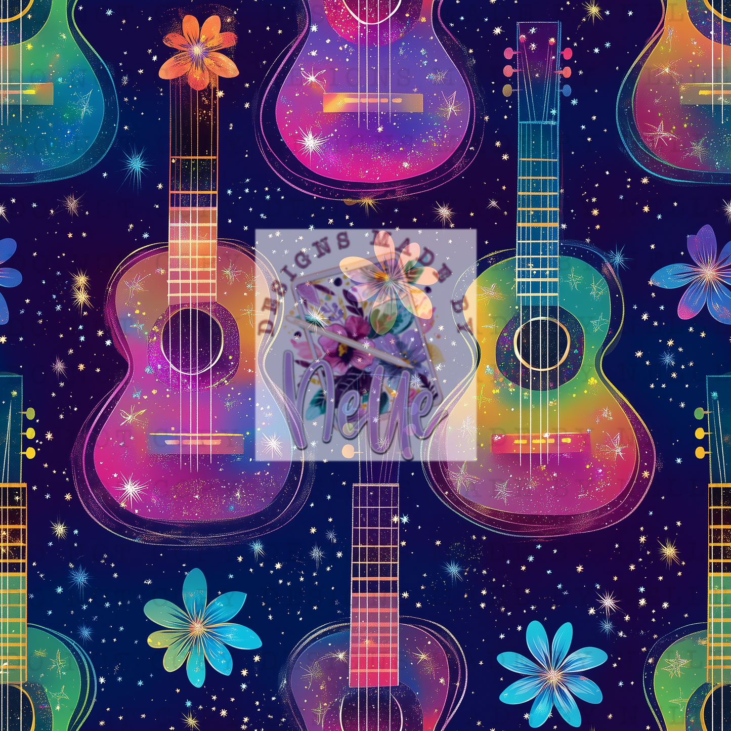 Colorful guitars