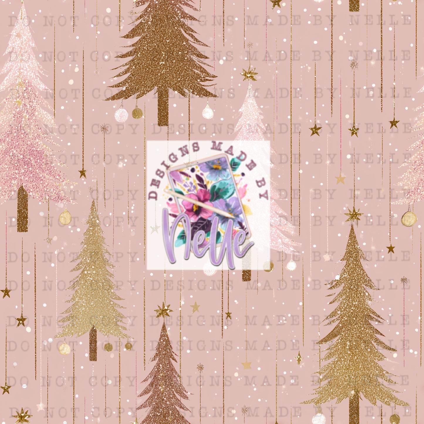 Blush pink and gold trees