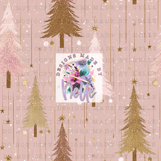 Blush pink and gold trees