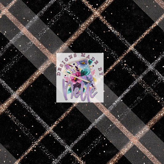 Black plaid with glitter