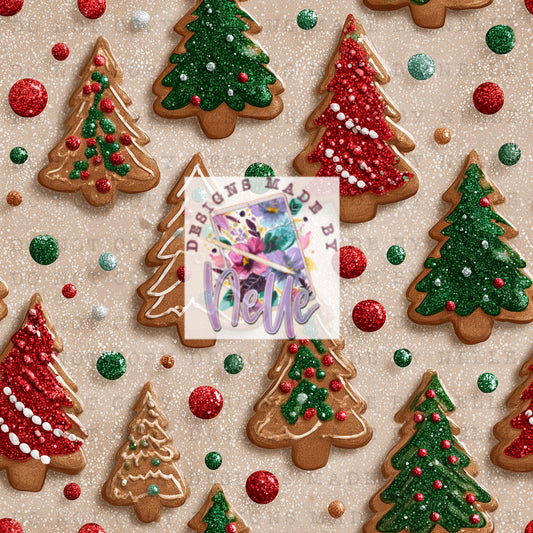 Glittery cookie trees
