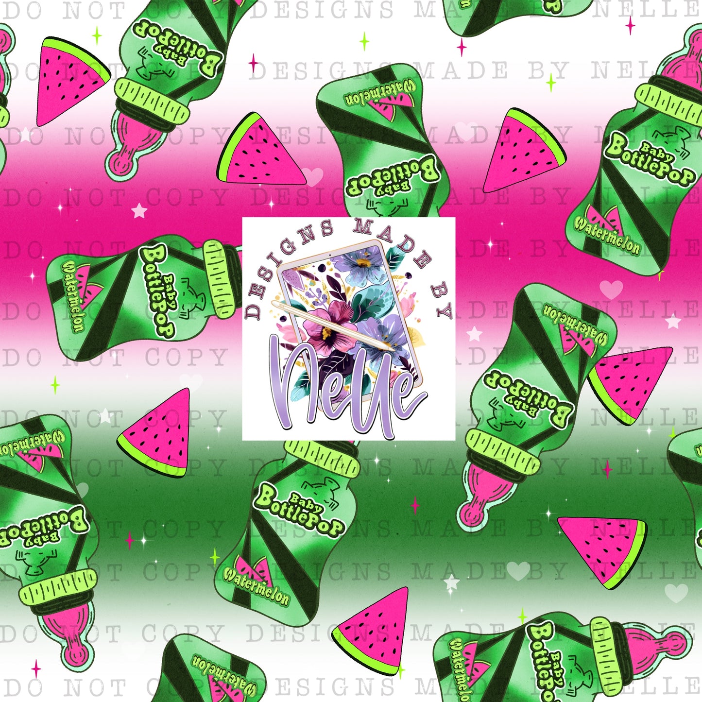 Green and Pink Sugar Bottle