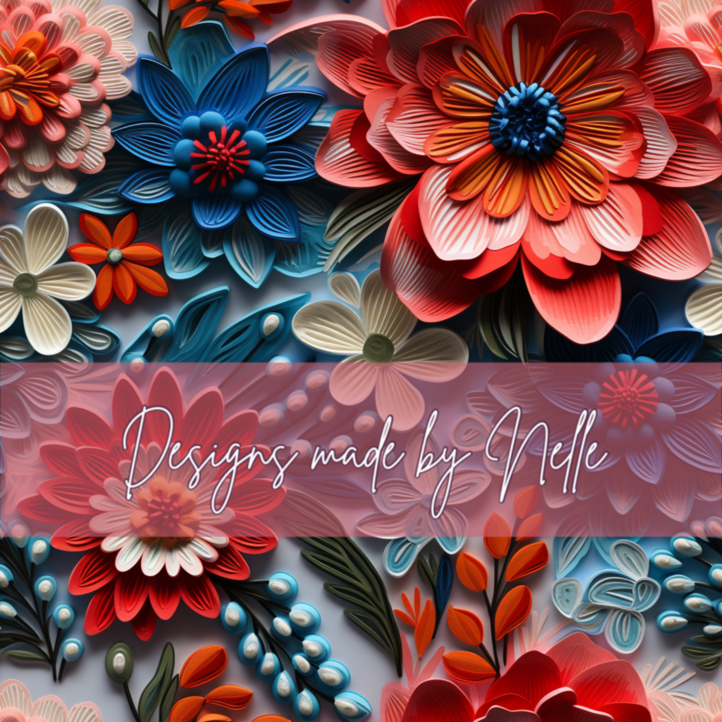 Red and blue floral freebie