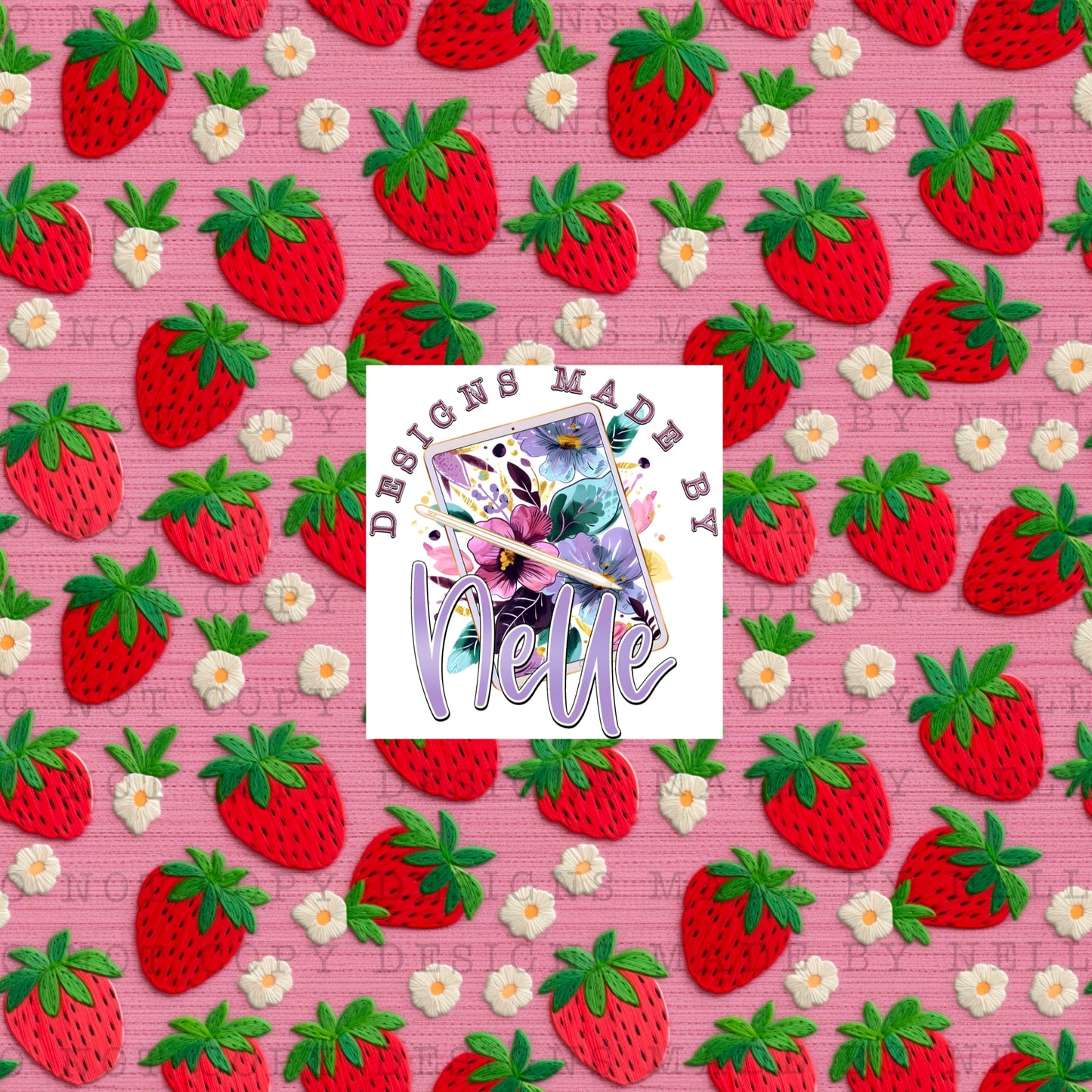 Embroidered Strawberries