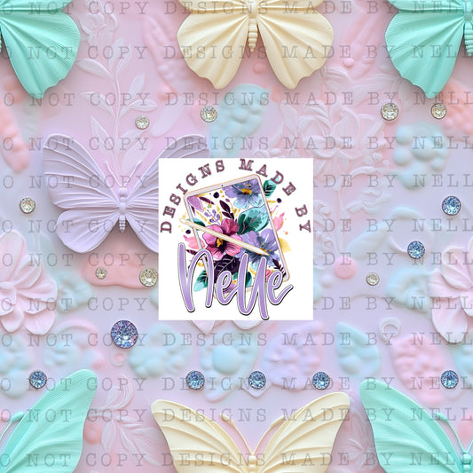 Pastel 3D Butterflies 3