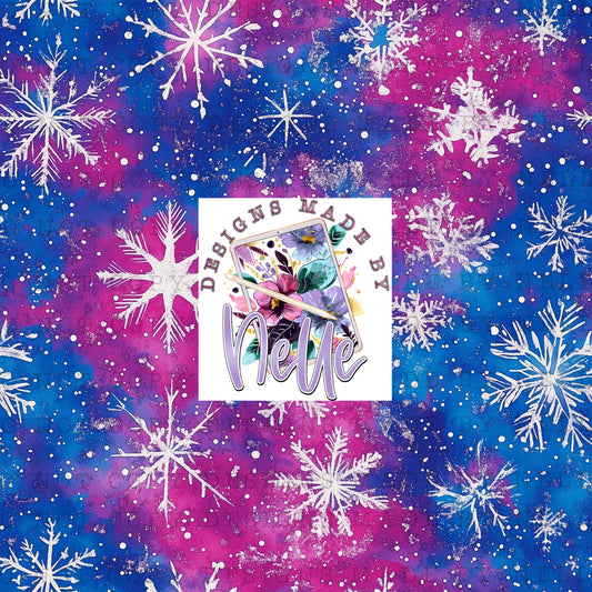 Pink & Blue Snowflakes