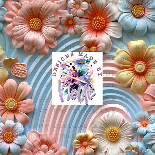 3D Colorful Florals & Rainbows 1