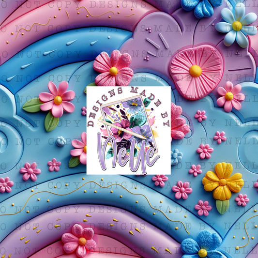 3D Colorful Florals & Rainbows 2