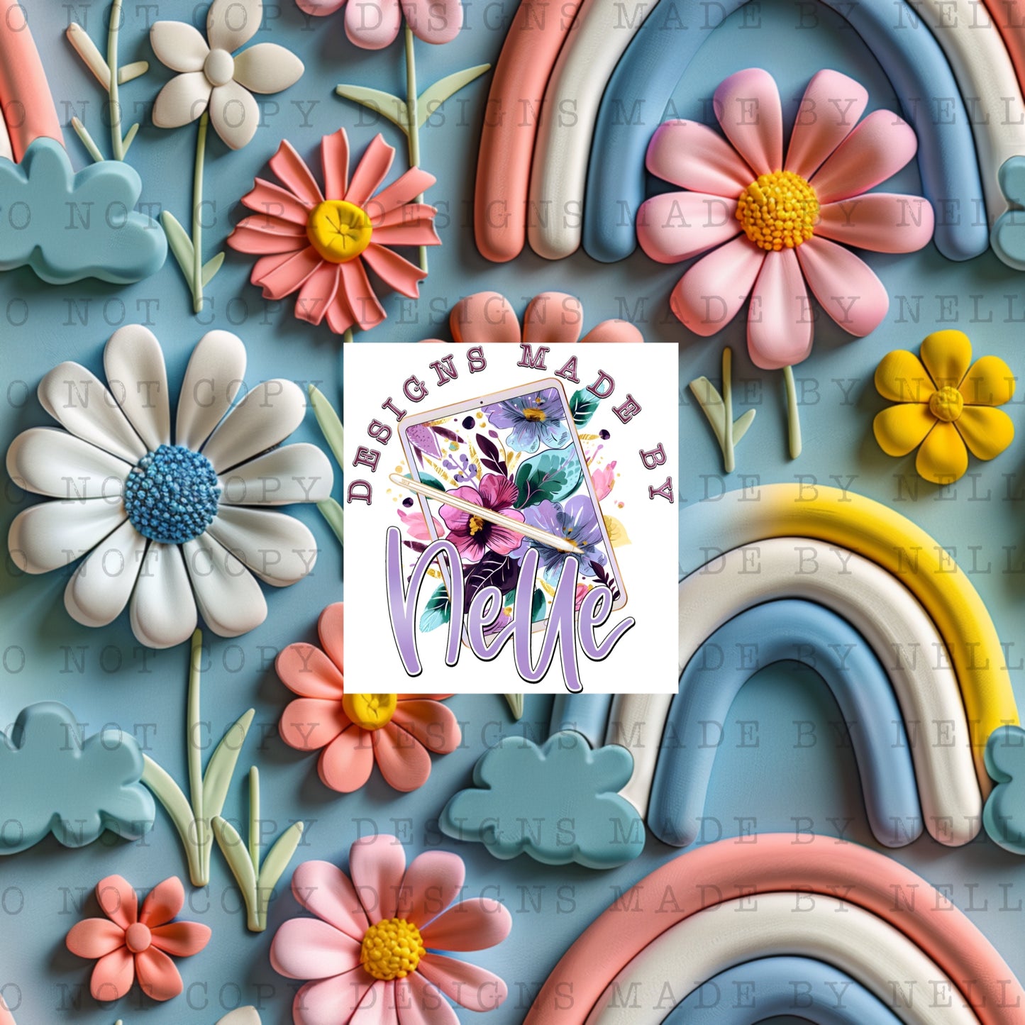 3D Colorful Florals & Rainbows 3