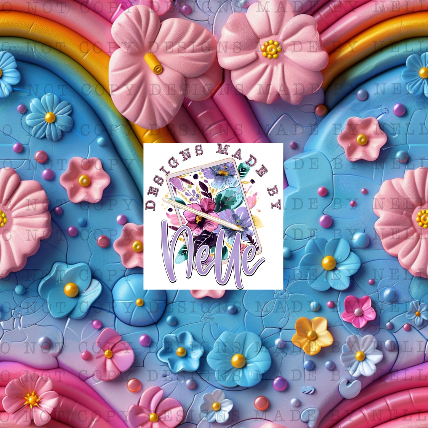 3D Colorful Florals & Rainbows 5