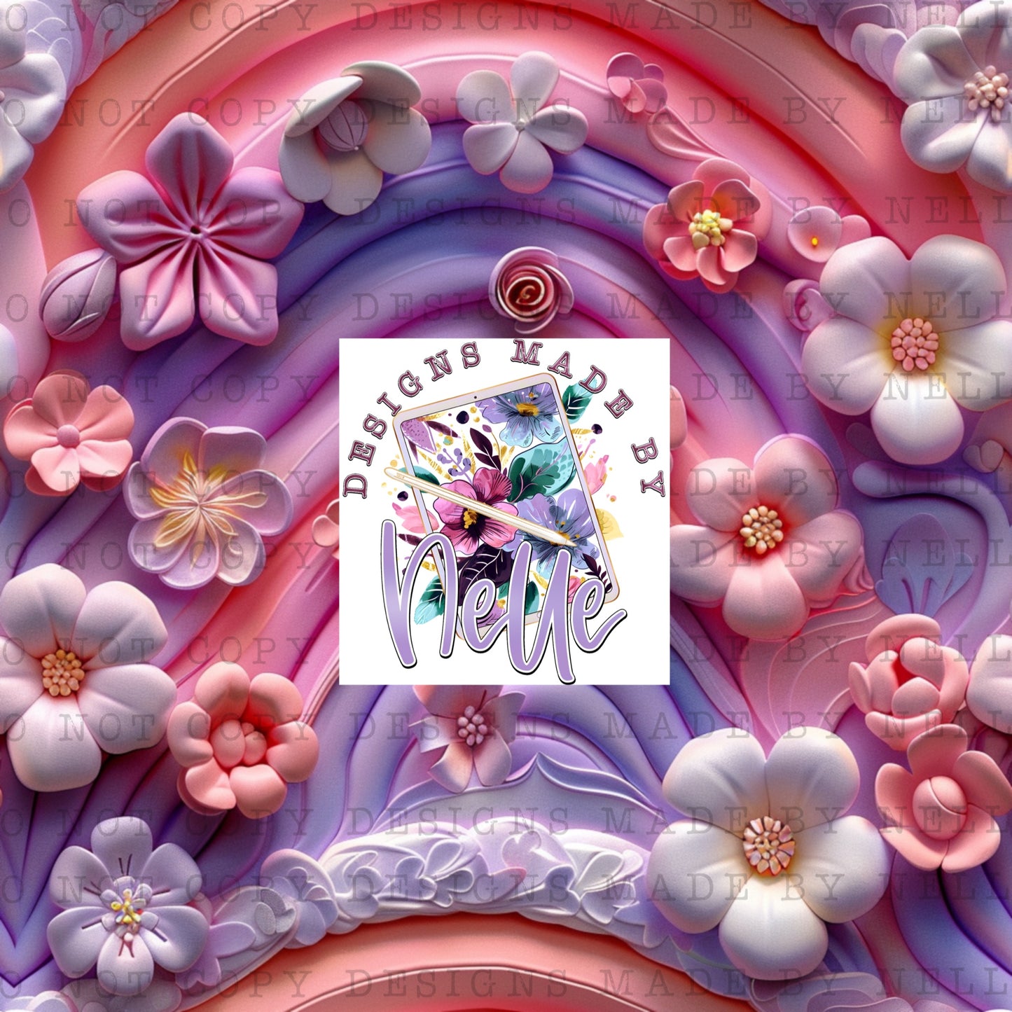 3D Colorful Florals & Rainbows 6