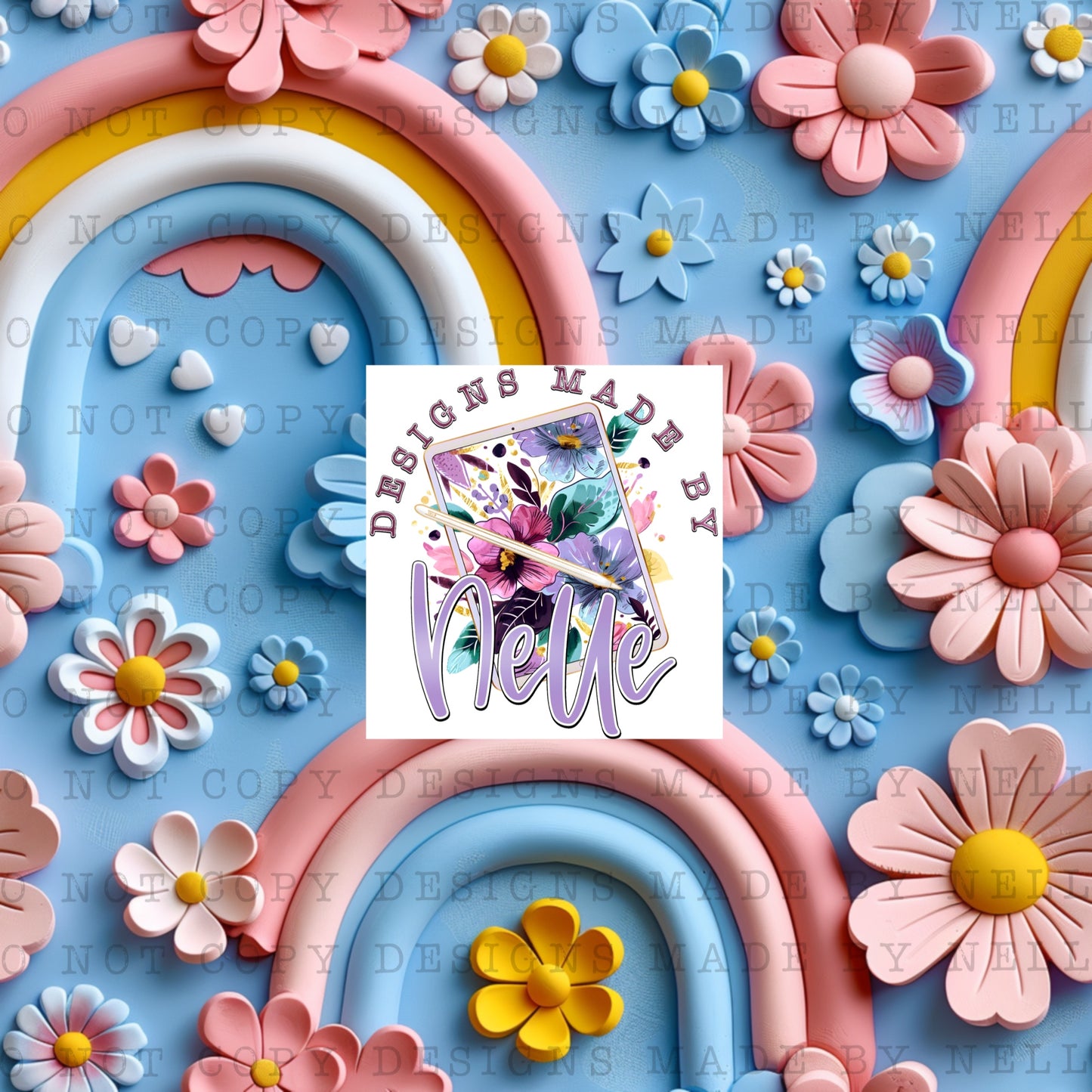 3D Colorful Florals & Rainbows 12