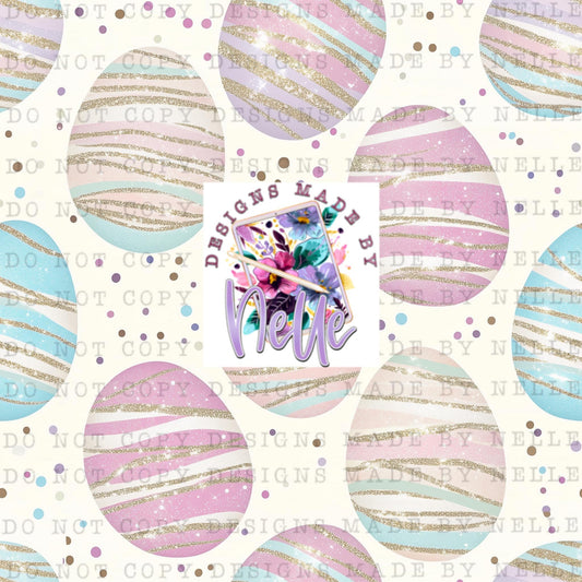 Pastel Glitter Stripe Eggs