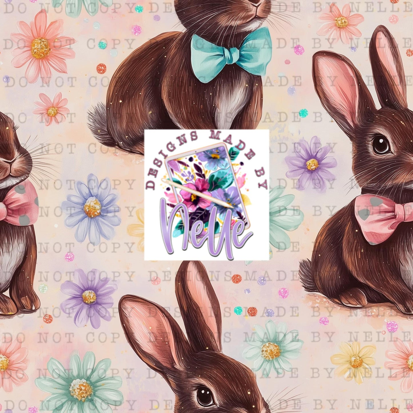 Floral Easter Bunnies 1