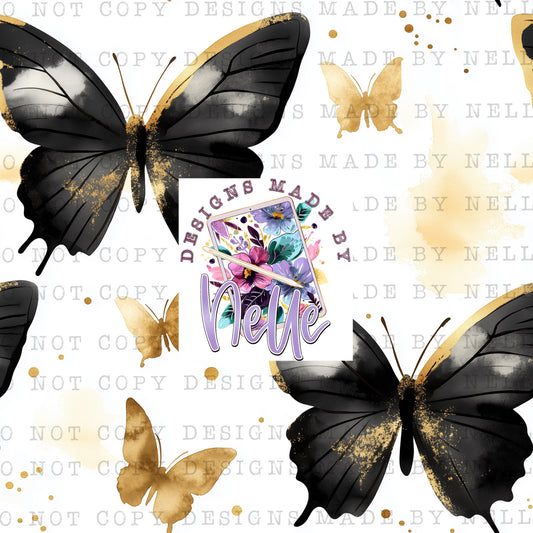 Black and Gold Butterflies 1