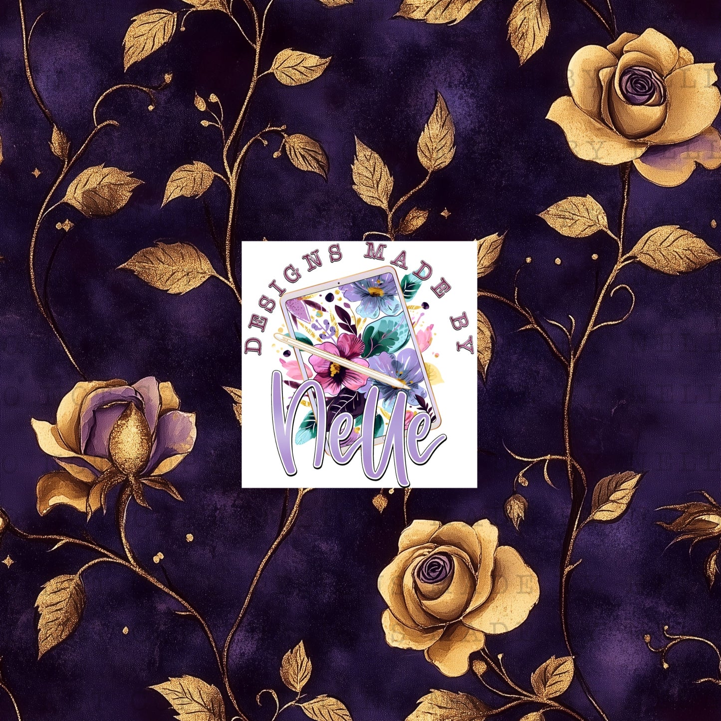 Purple and Gold Floral 1