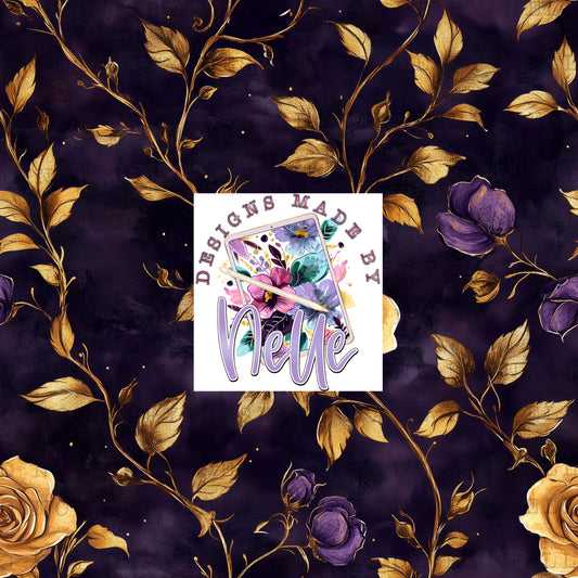 Purple and Gold Floral 2