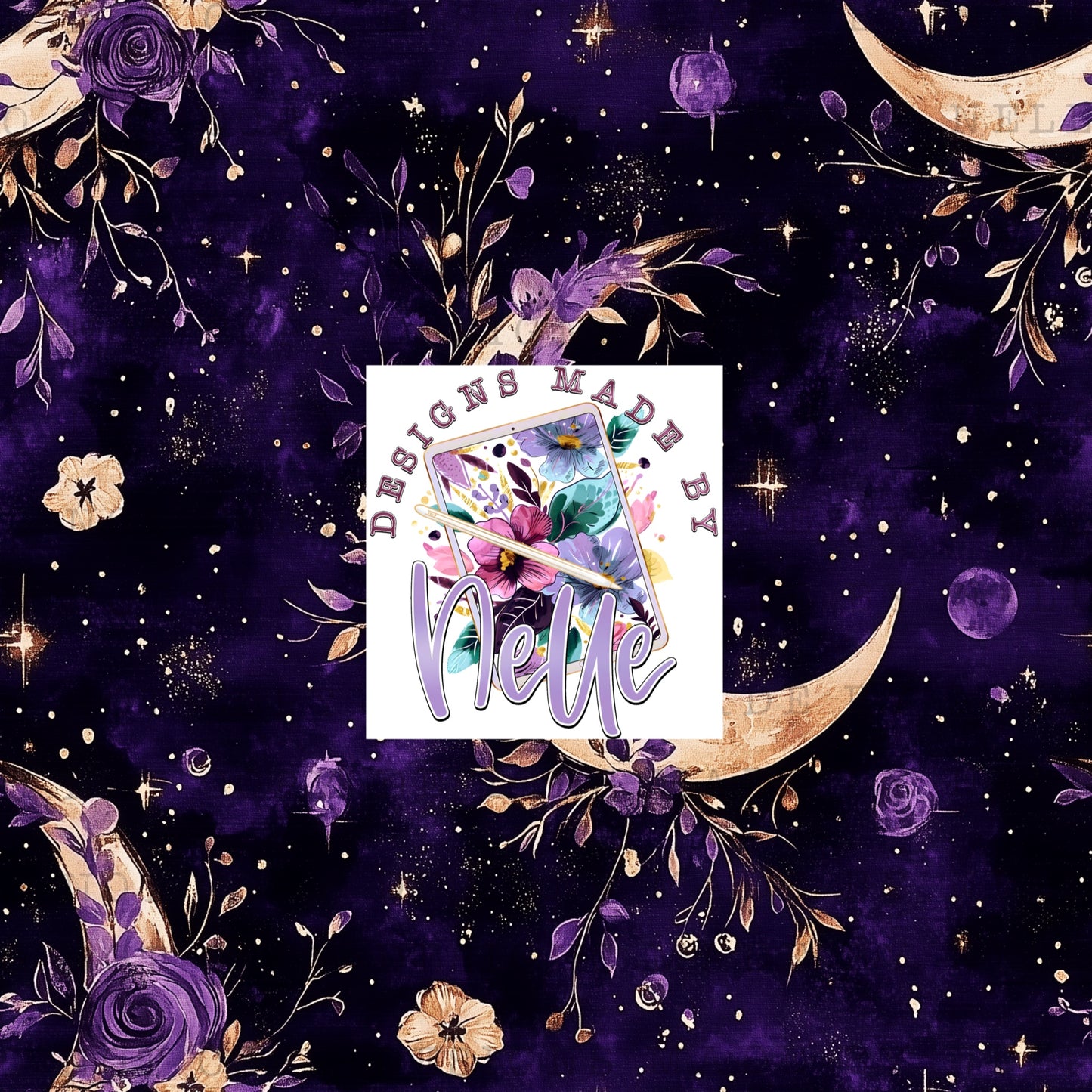 Purple Floral Moon 2