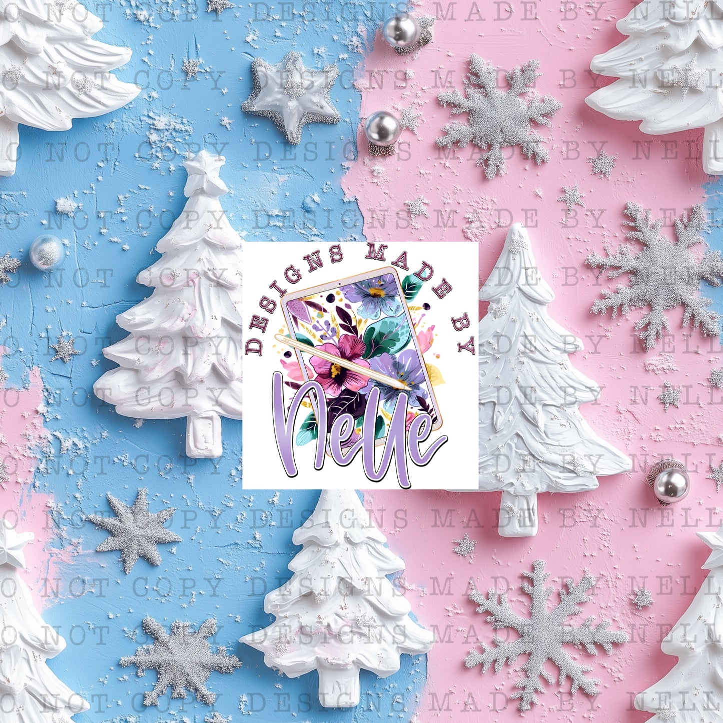 Pink & Blue Christmas Trees 4