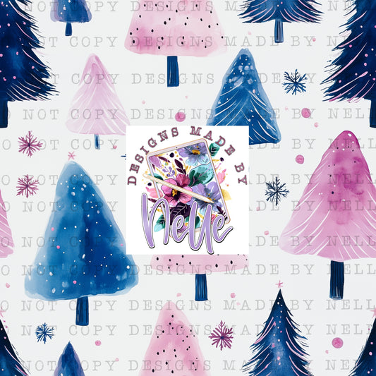 Pink & Blue Christmas Trees 5