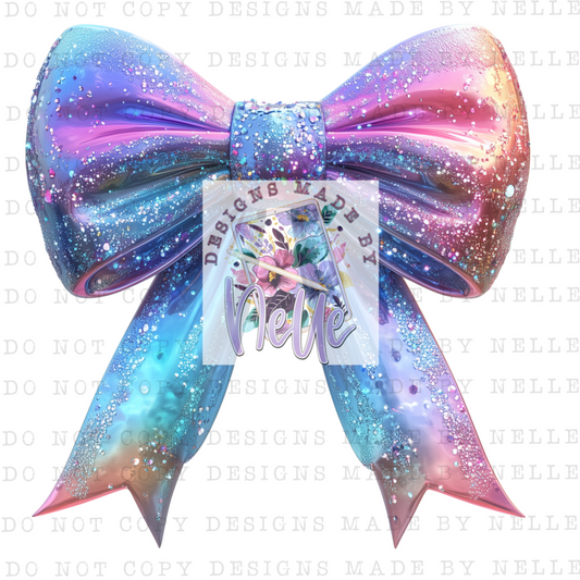 Glittery Rainbow Bow