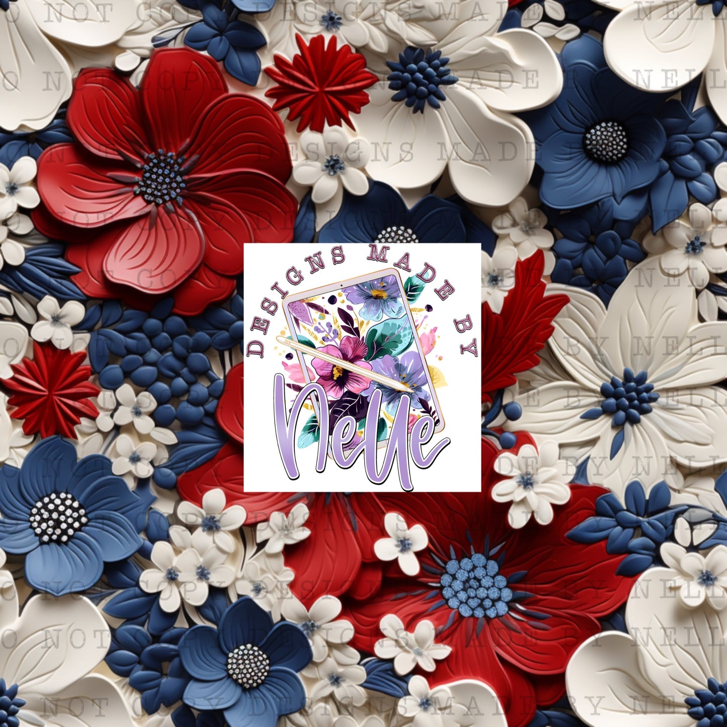 Red White and Blue Floral 16