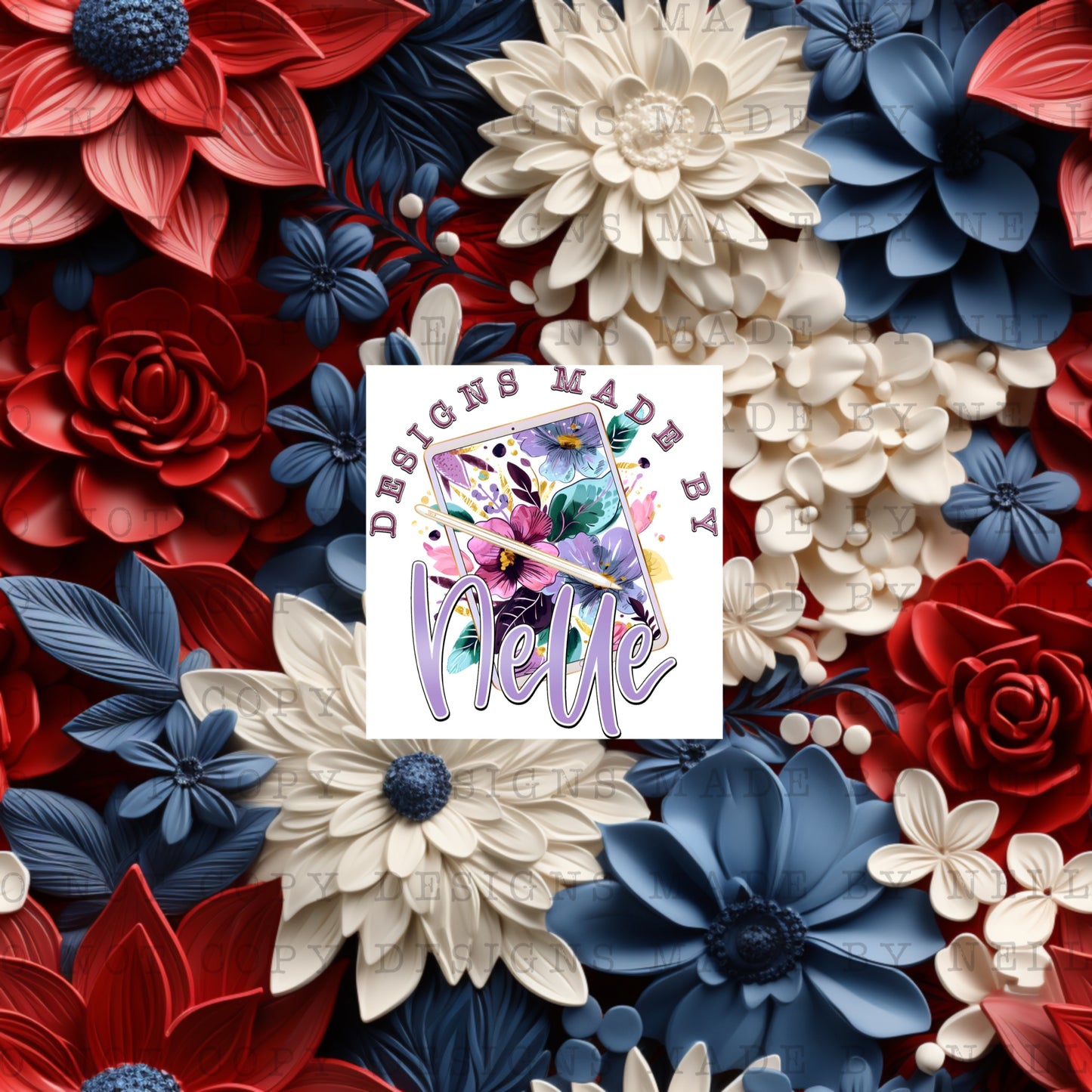 Red White and Blue Floral 15