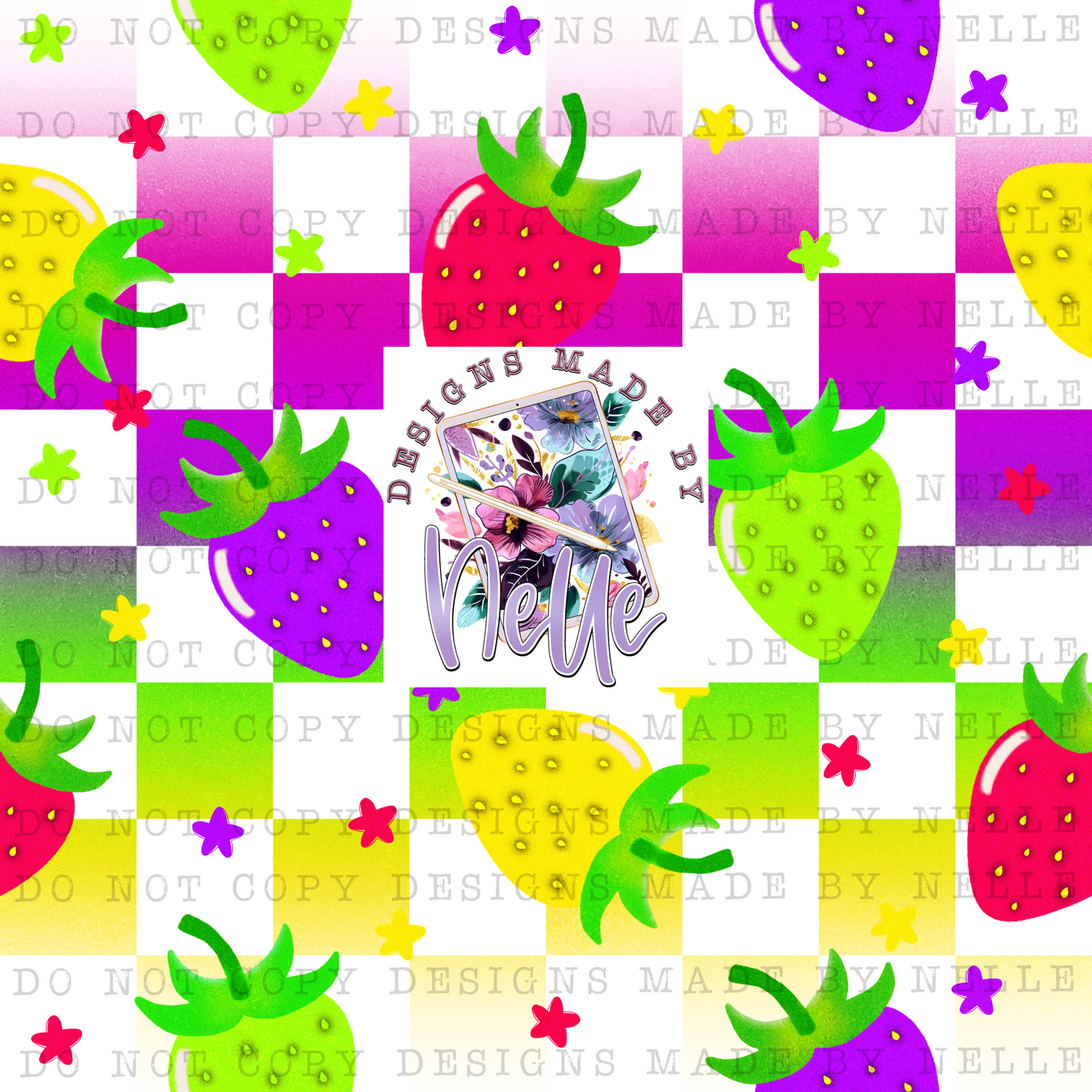 Colorful Strawberry Check