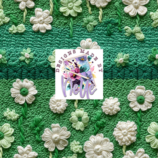 Embroidered St Patricks Day Flowers