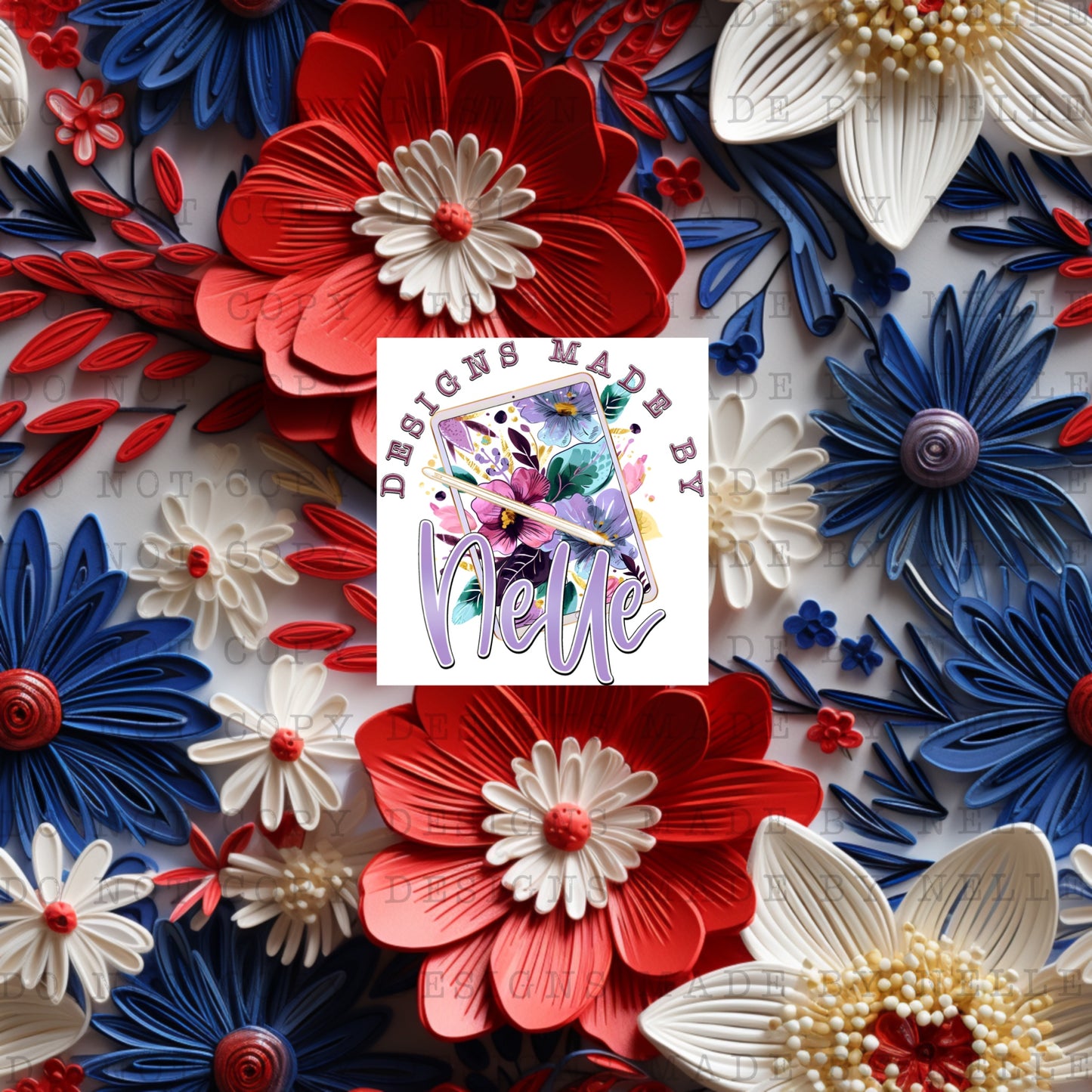 Red White and Blue Floral 1