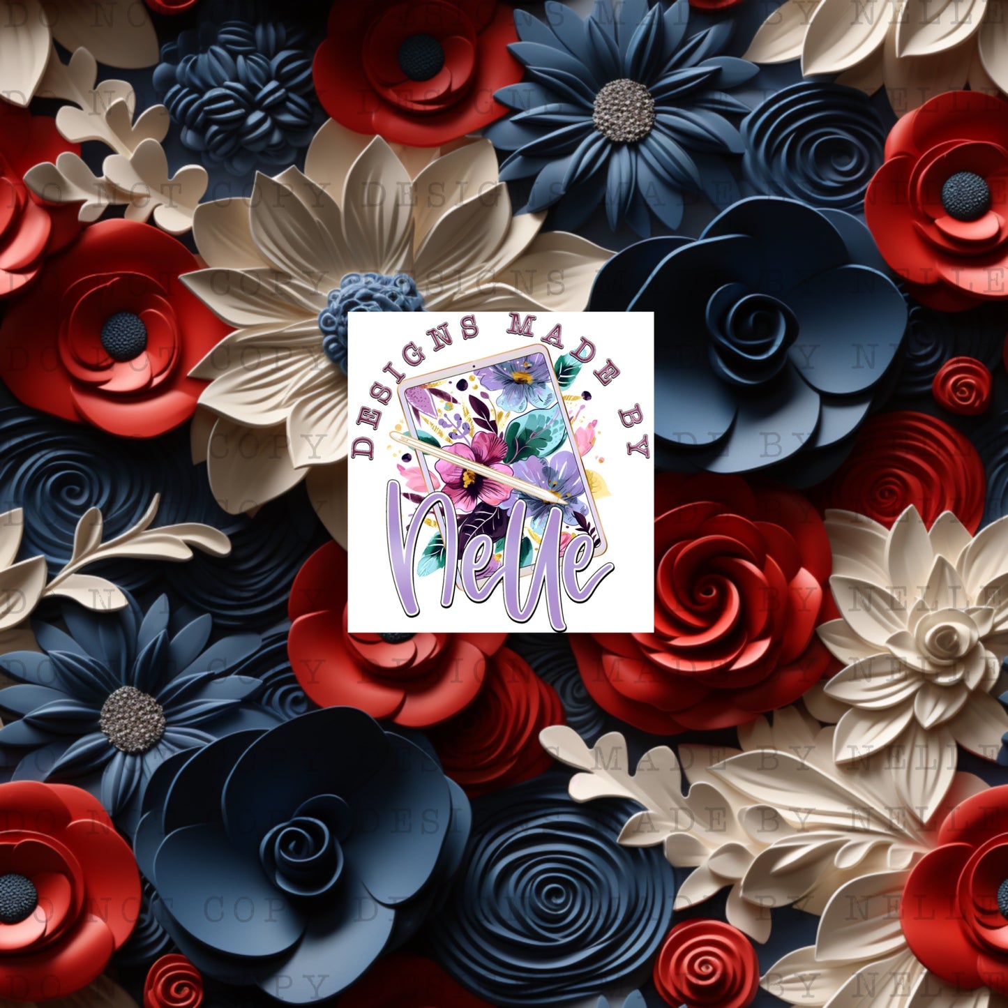 Red White and Blue Floral 2