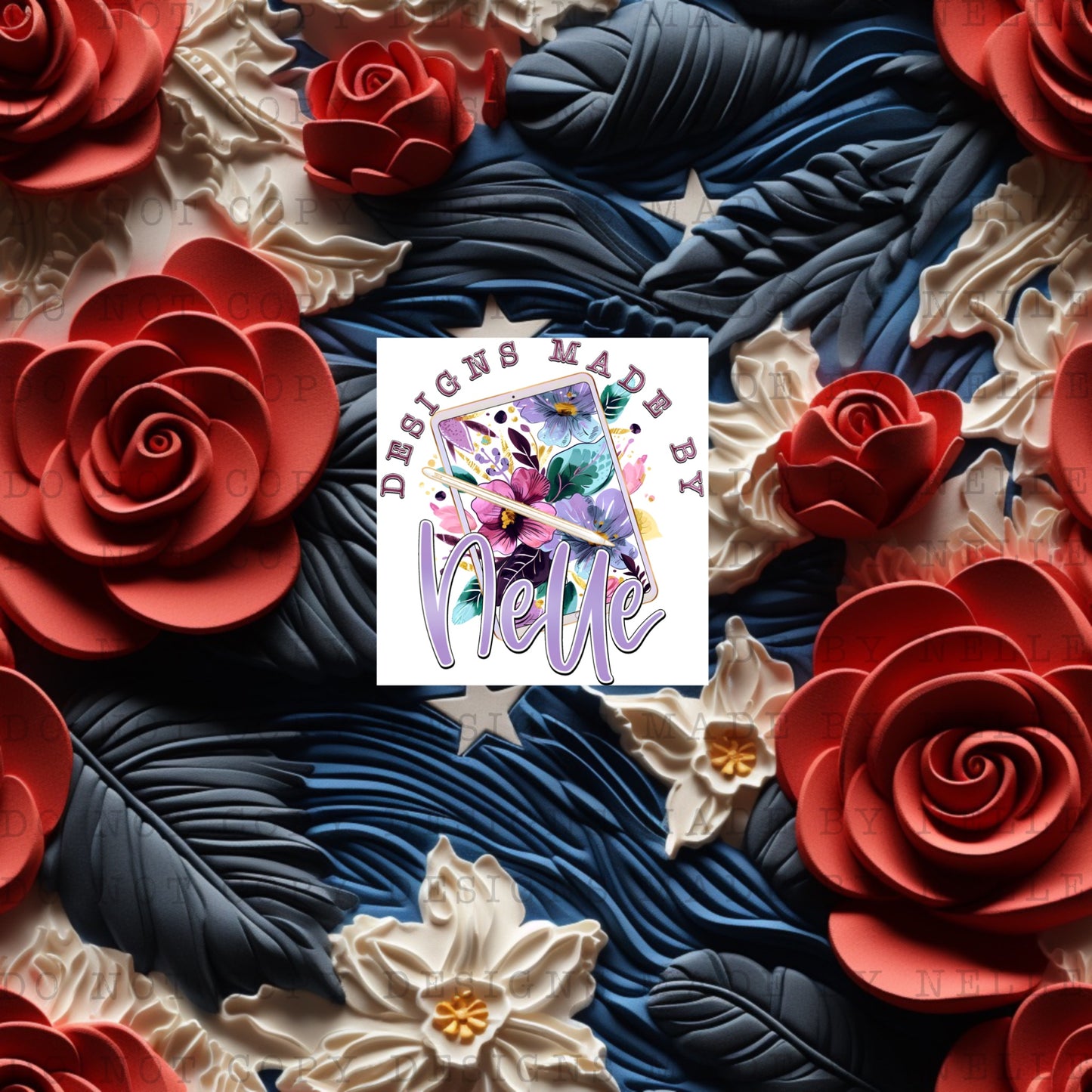 Red White and Blue Floral 3