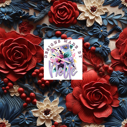 Red White and Blue Floral 6