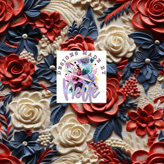 Red White and Blue Floral 8