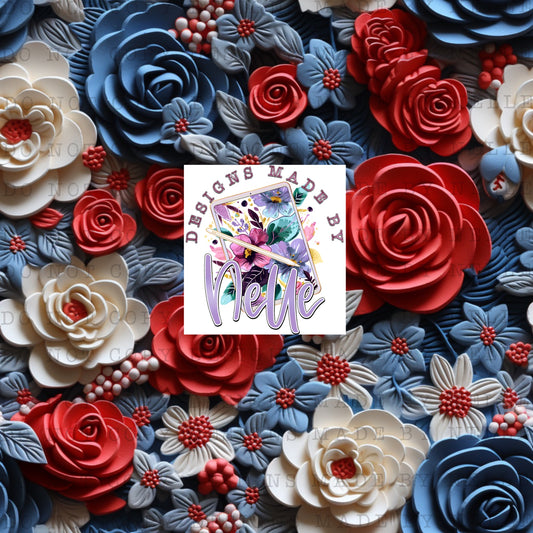 Red White and Blue Floral 9