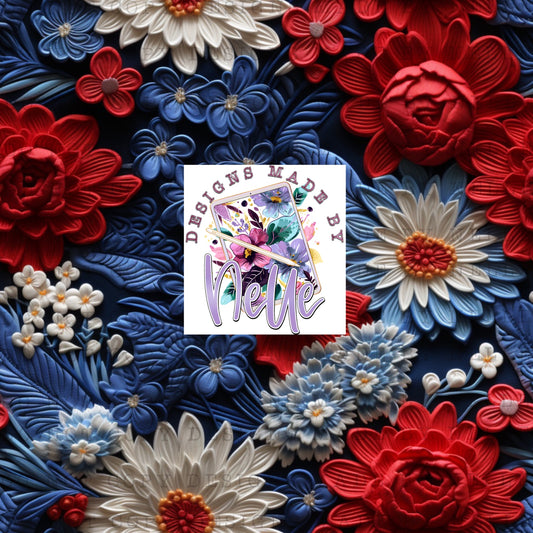 Red White and Blue Floral 10