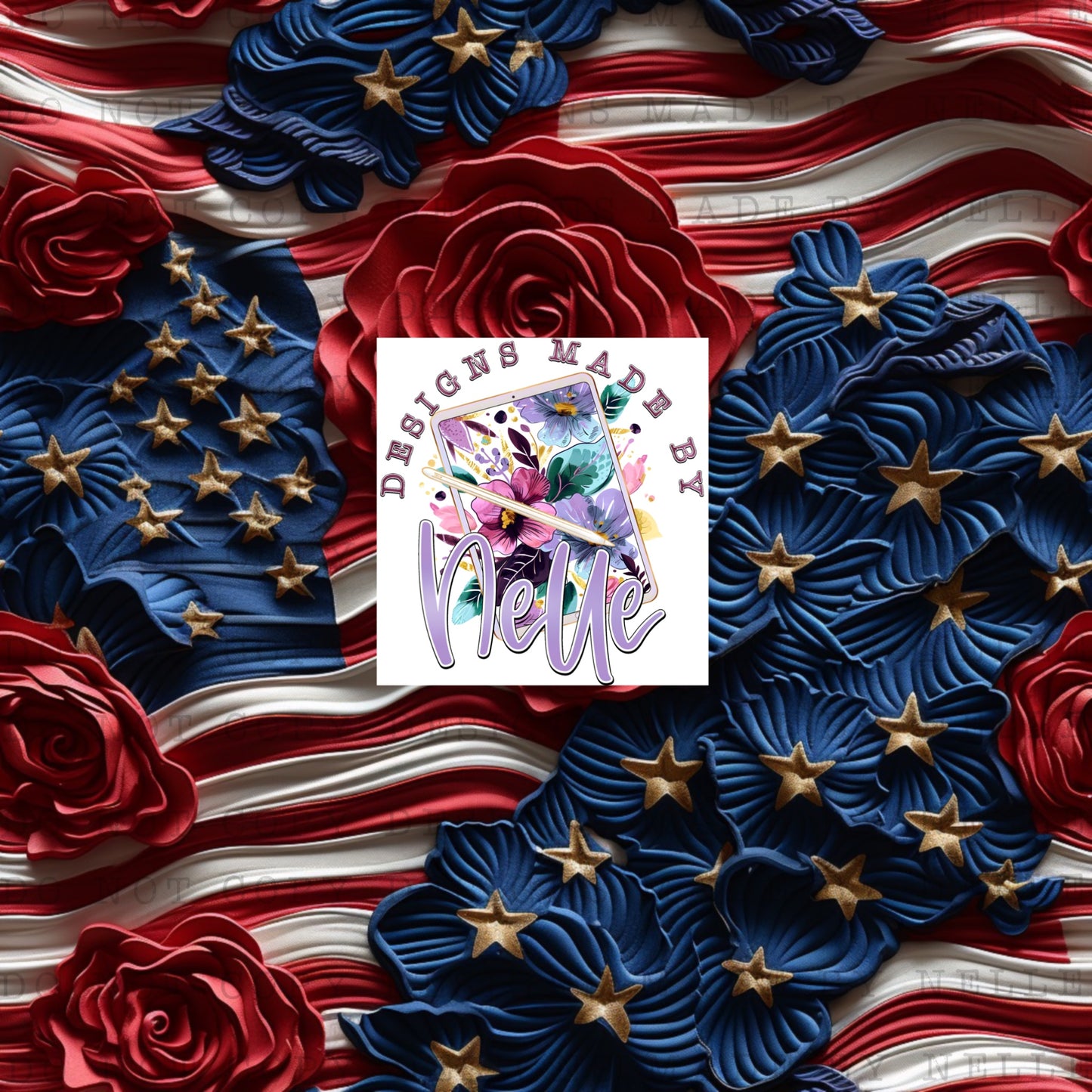 Red White and Blue Floral 12