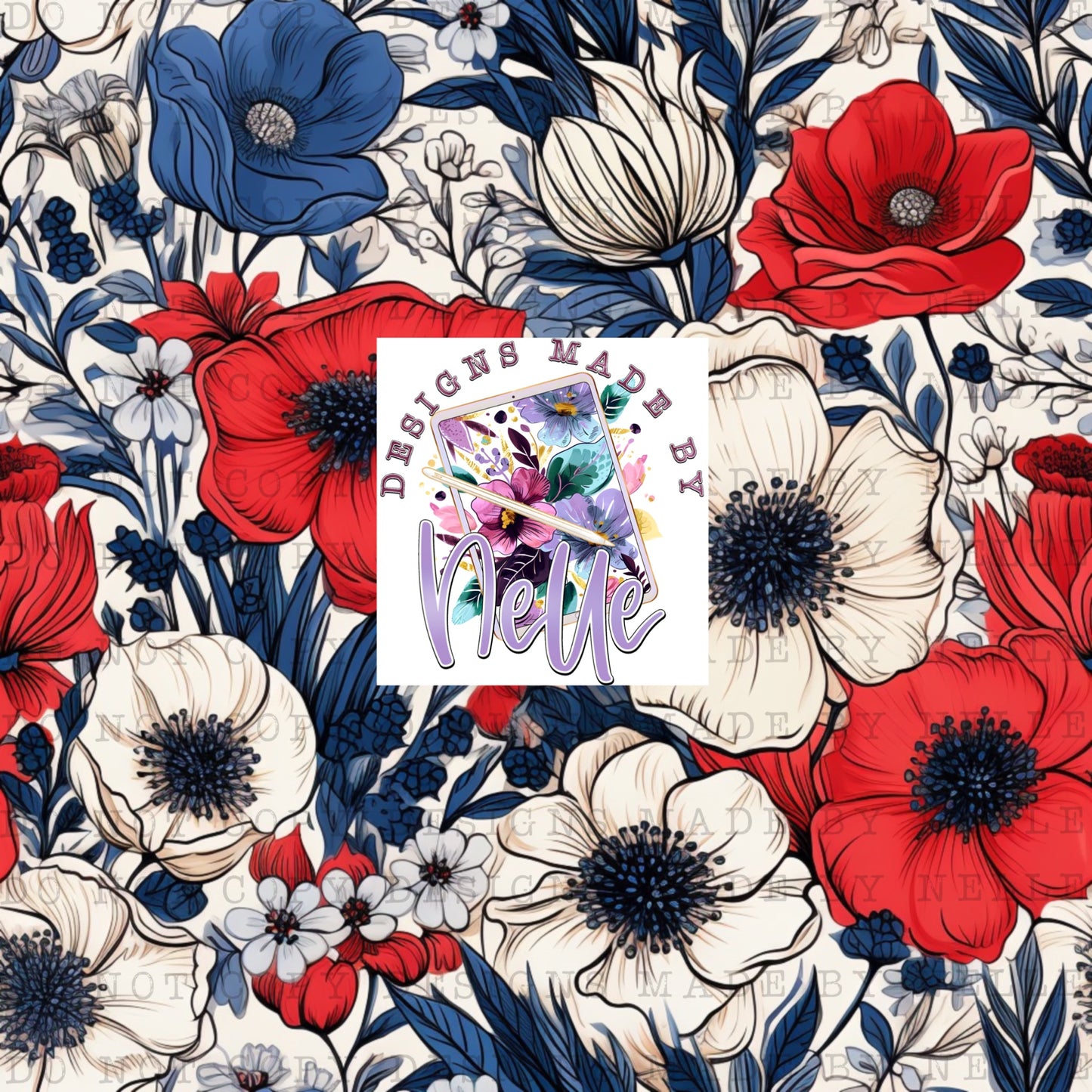 Red White and Blue Floral 13