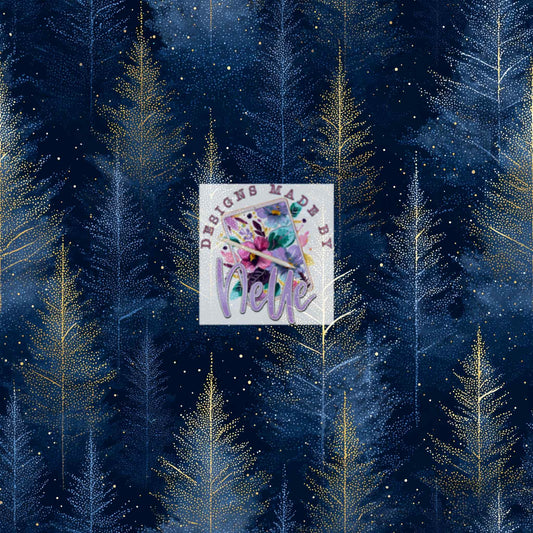 Blue Background Glitter Trees